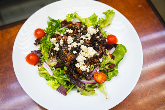 Beets, Brussels, Blue Salad